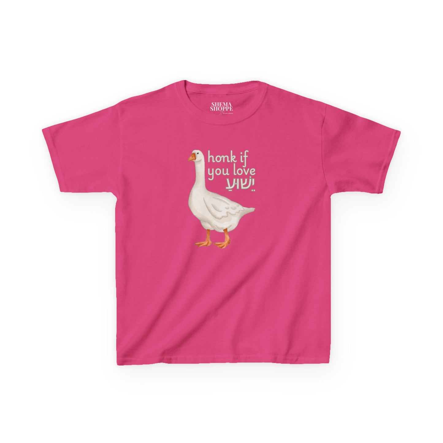 Kids Tee Honk if you Love Yeshua - Goose Print