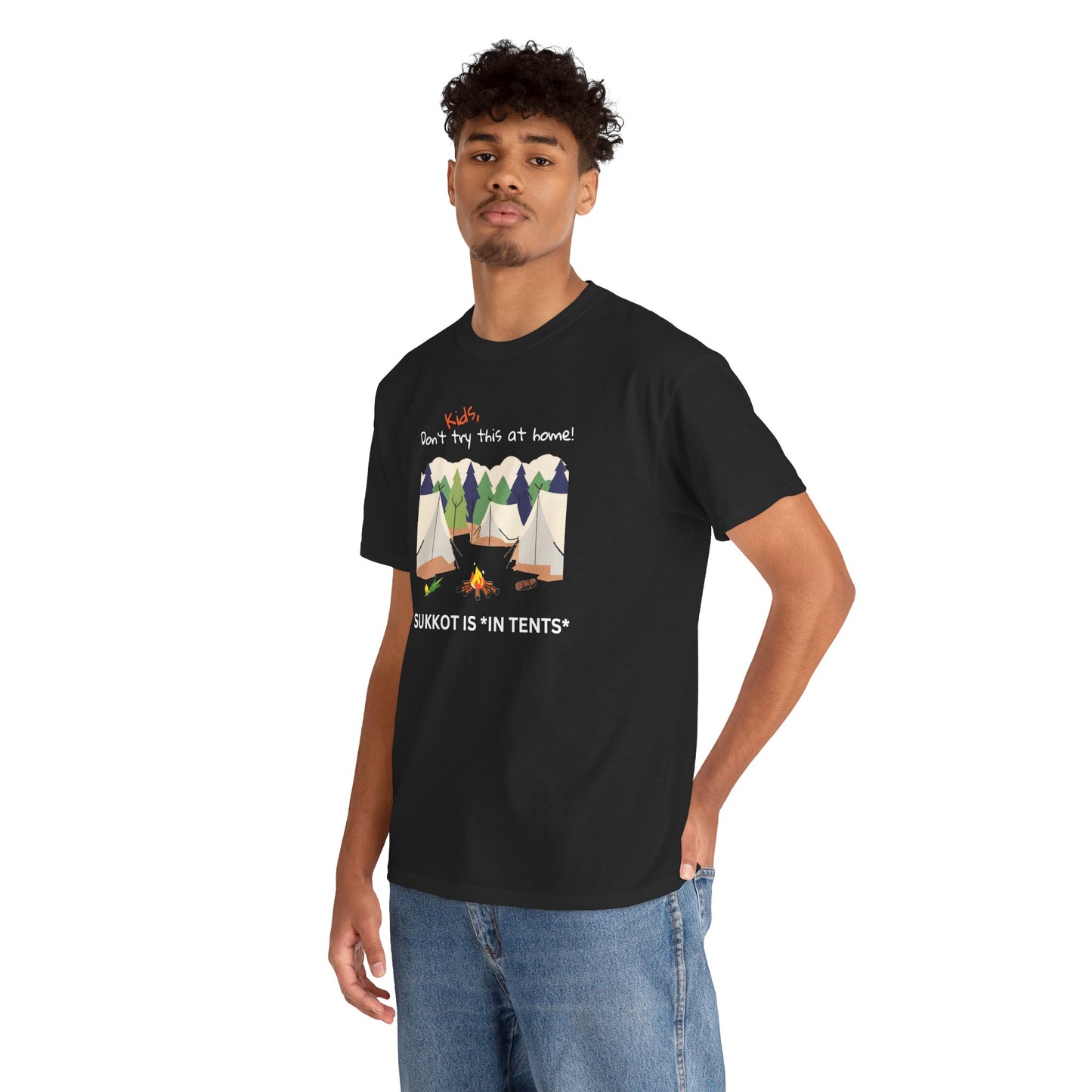 Kids, Don't Try This At Home Sukkot Shirt (dark colors)