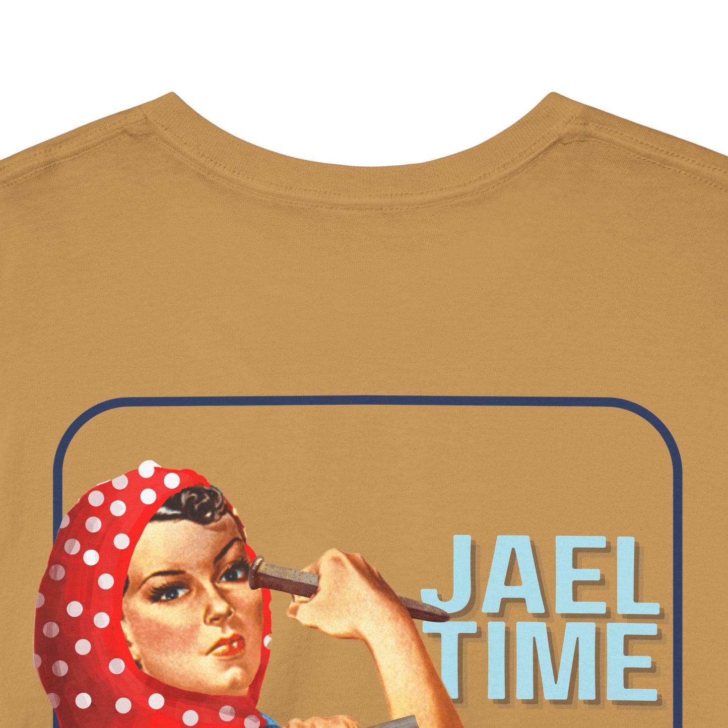 'Jael Time' Humorous Bible Story T-Shirt with Tent Peg and Hammer Design Cotton Tee