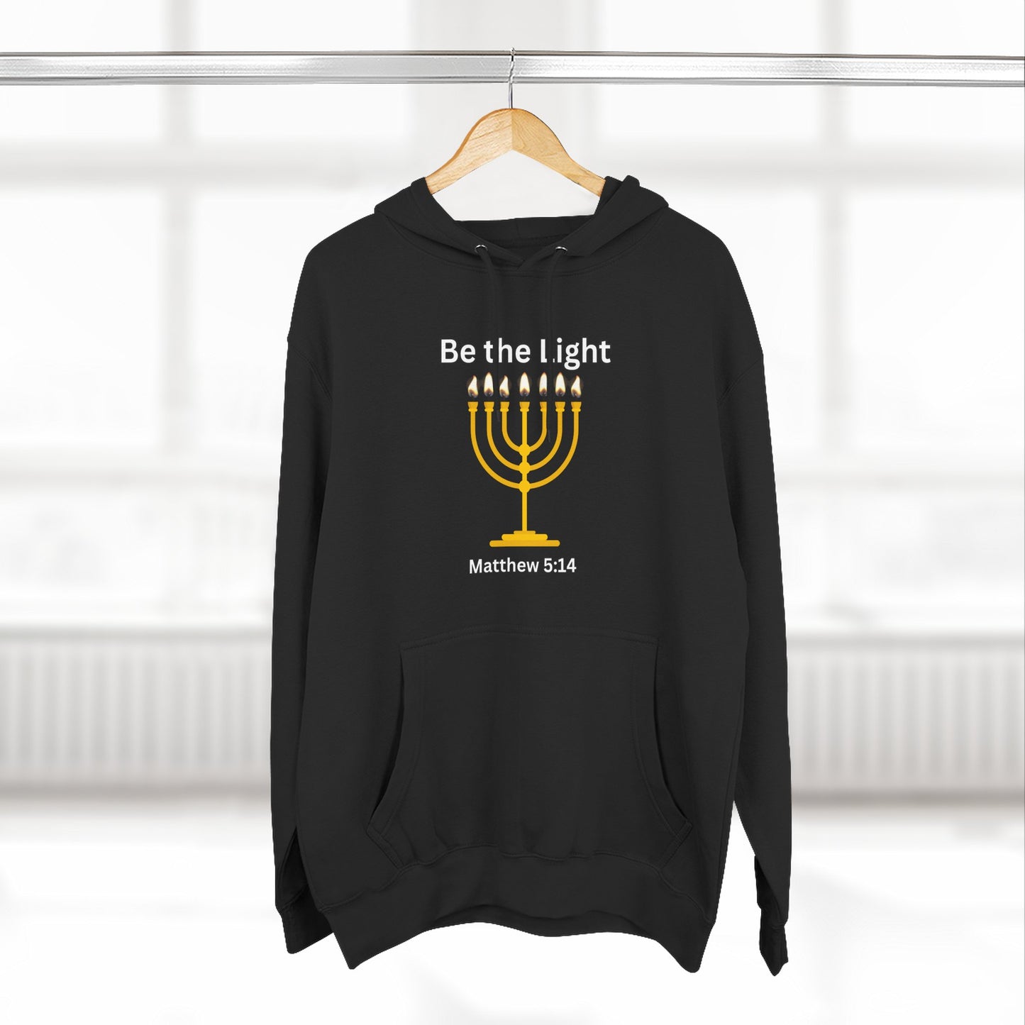 Be The Light Menorah Three-Panel Fleece Hoodie