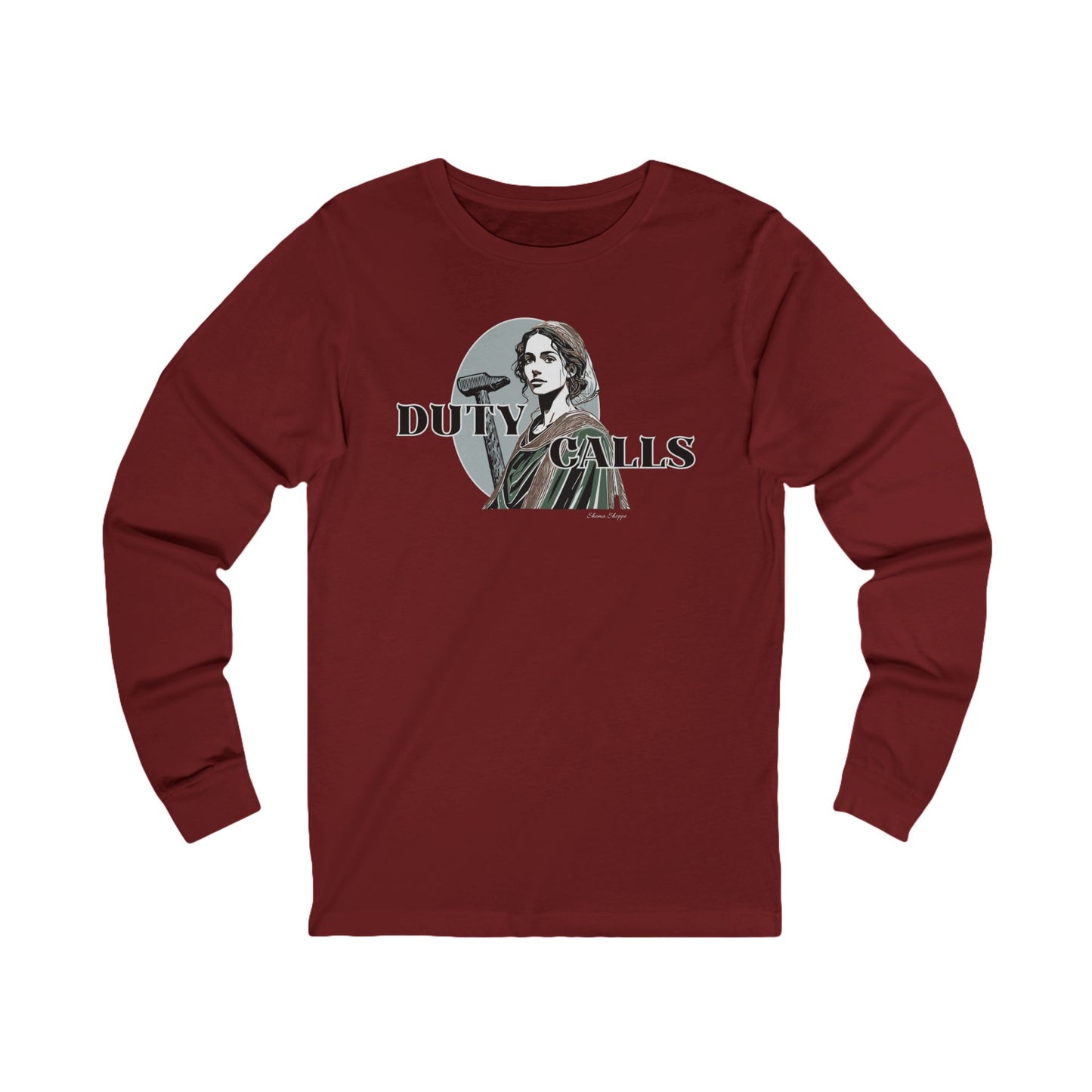 Duty Calls Long Sleeve Tee — Vintage Woman Graphic