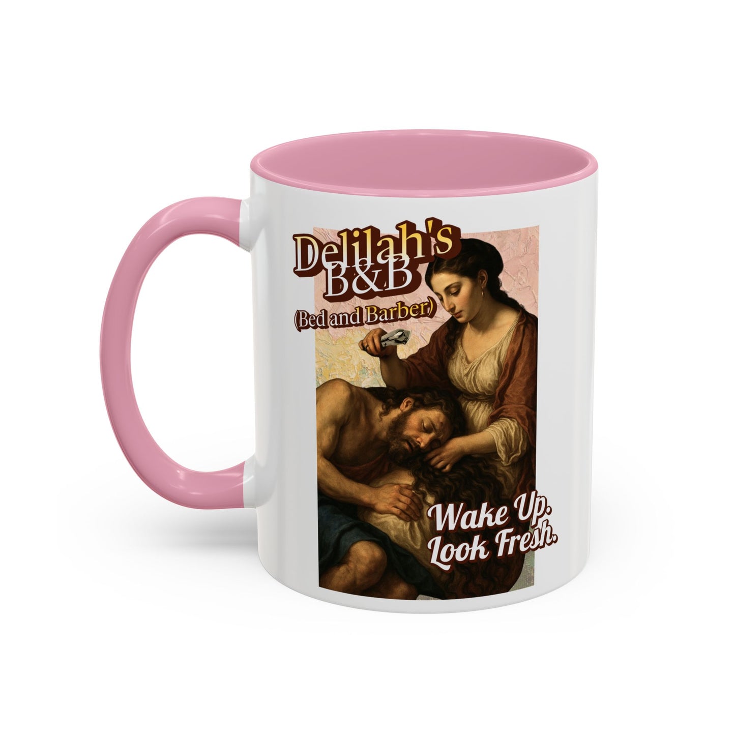 Funny Vintage Sampson Delilah's B&B Coffee Mug Bible Humor