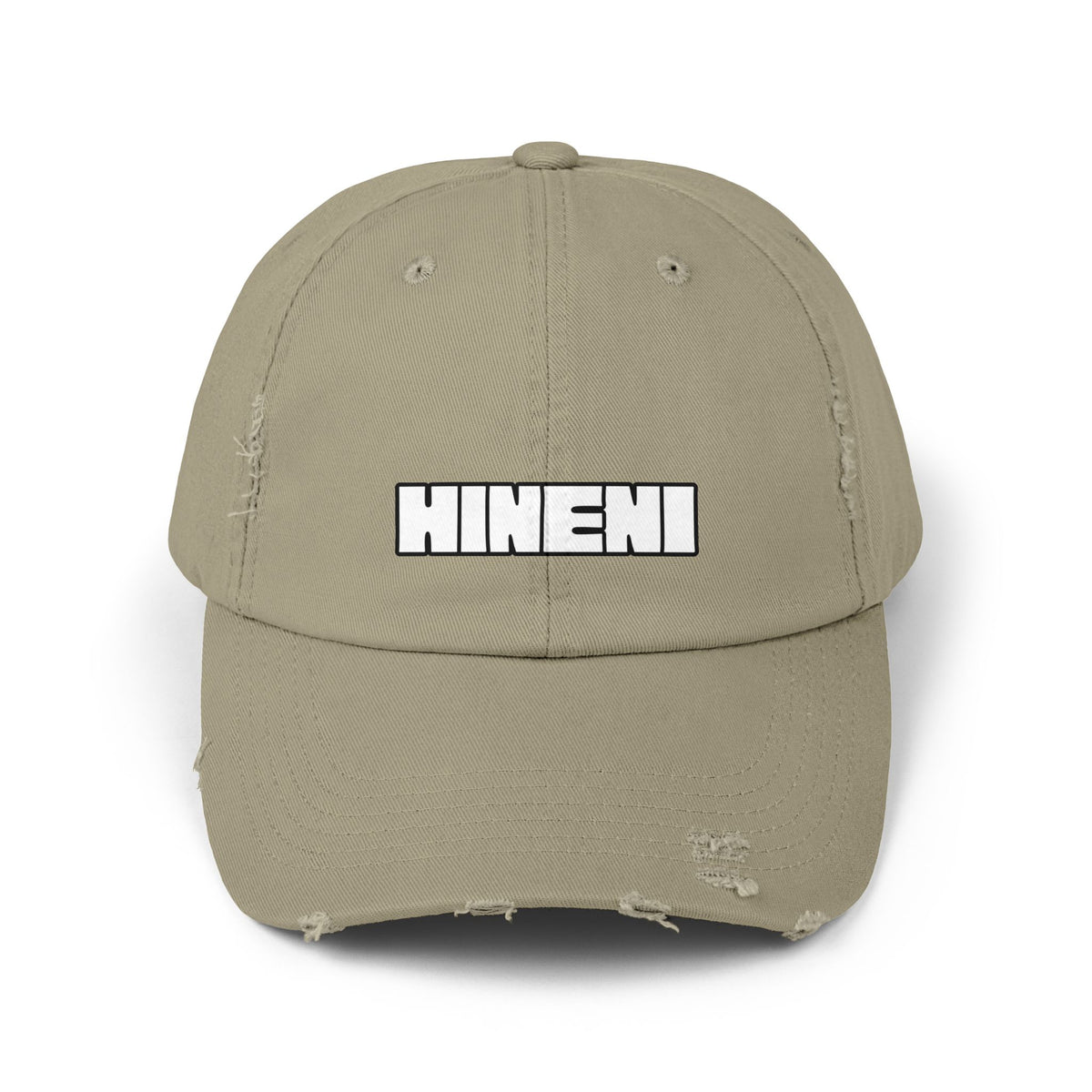 Hineni (Hebrew for "here I am")  Distressed Cap with 'Hineni' | Casual Streetwear Hat, Daily Accessory, Gift for Him/Her, Trendy Cap