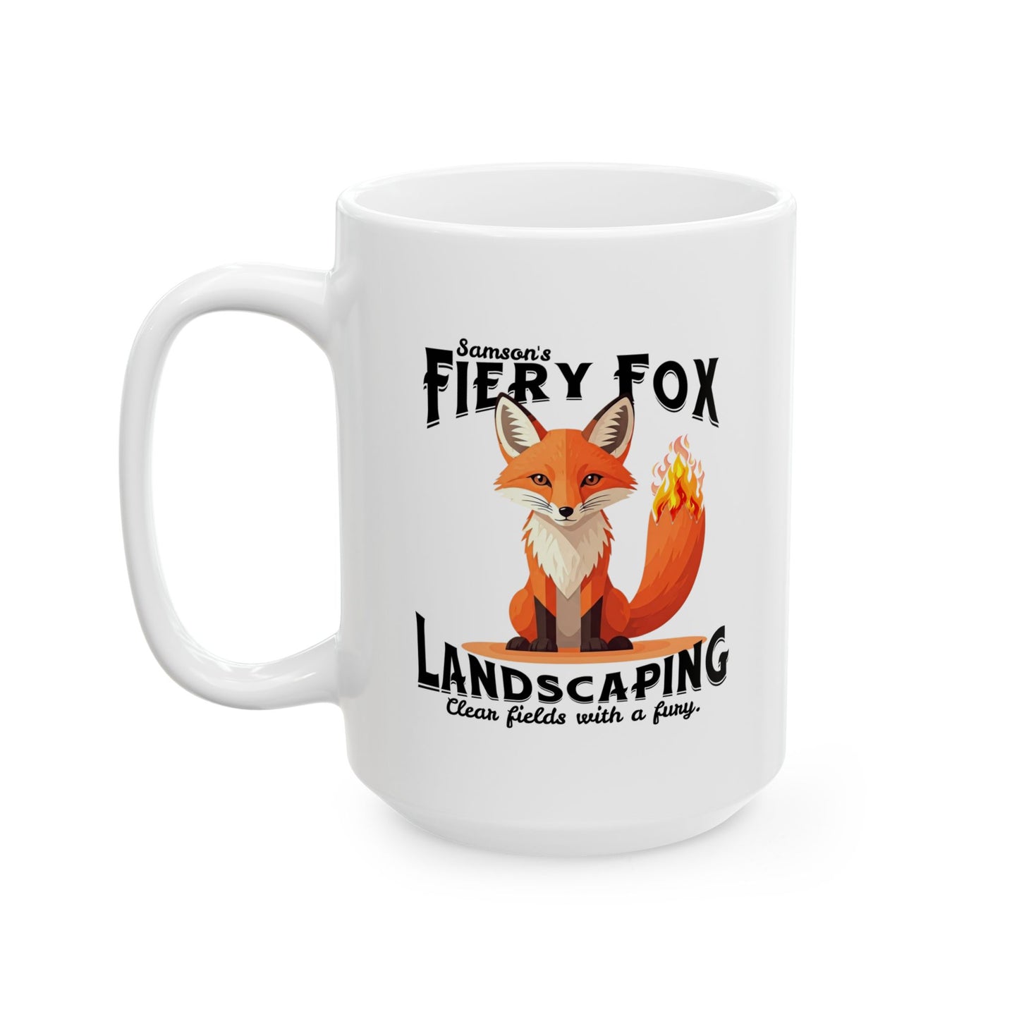 Mug - Fiery Fox Landscaping Samson Bible Funny Ceramic Mug (11oz, 15oz)