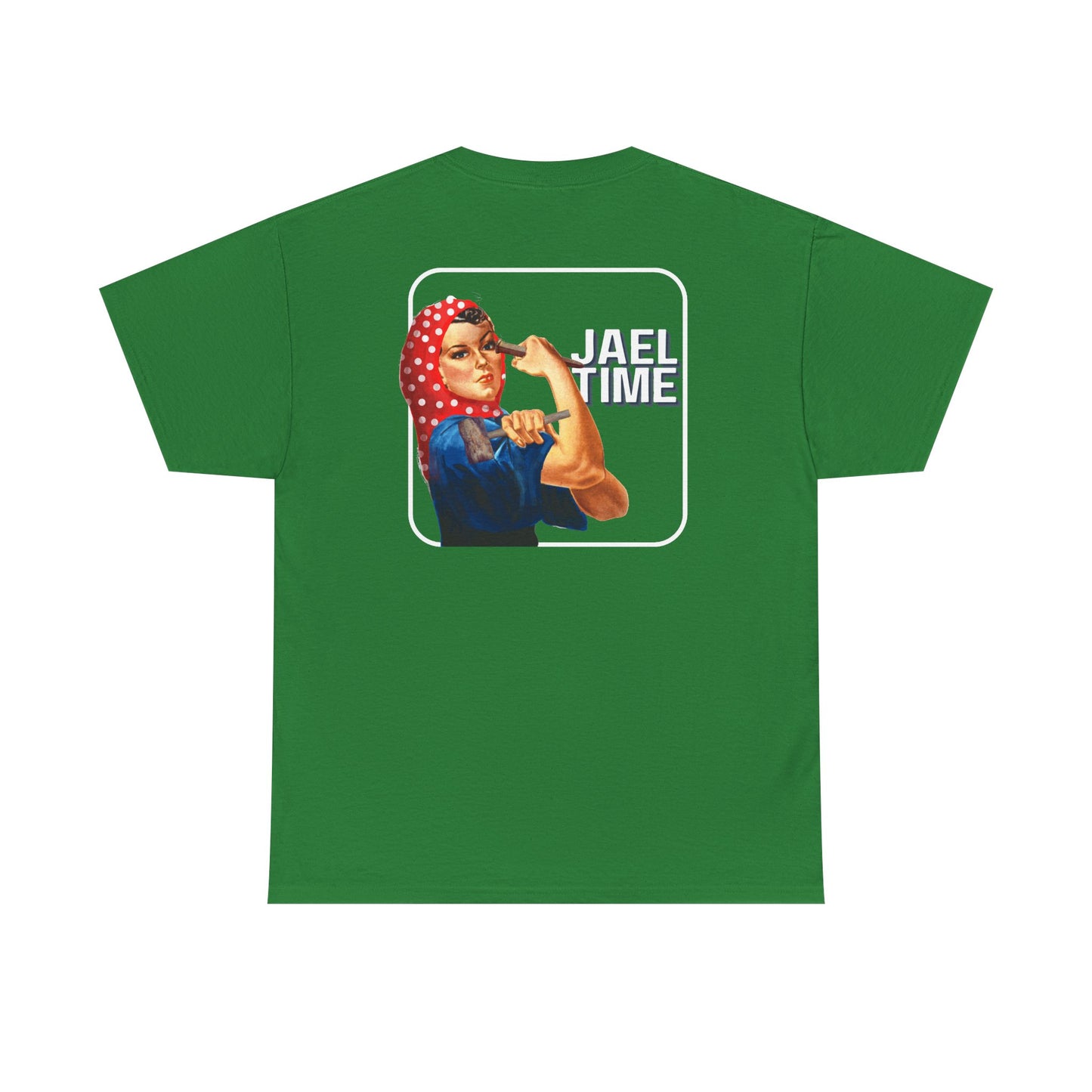 'Jael Time' Humorous Bible Story T-Shirt with Tent Peg and Hammer Design Cotton Tee