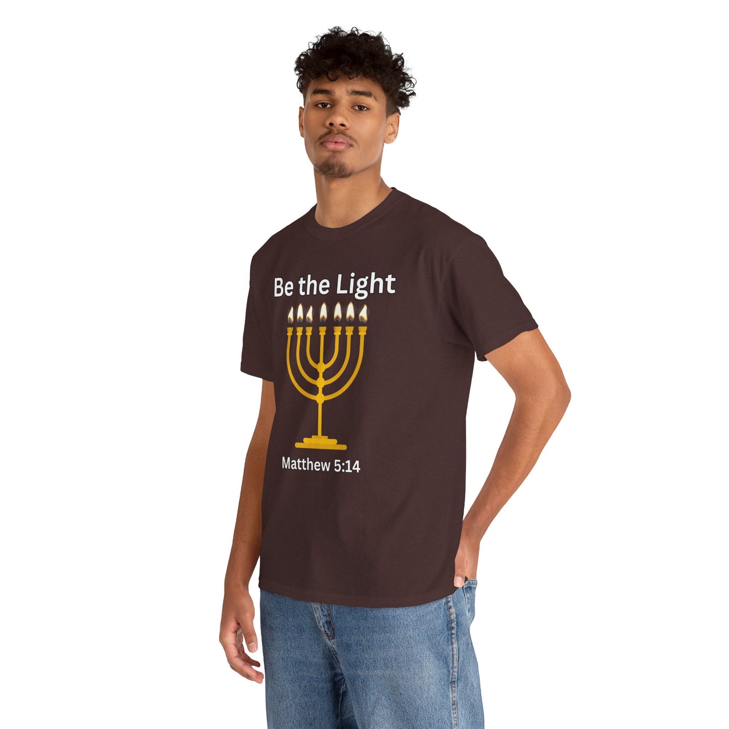 Be the Light Menorah: Unisex Heavy Cotton Tee Matthew 5:14