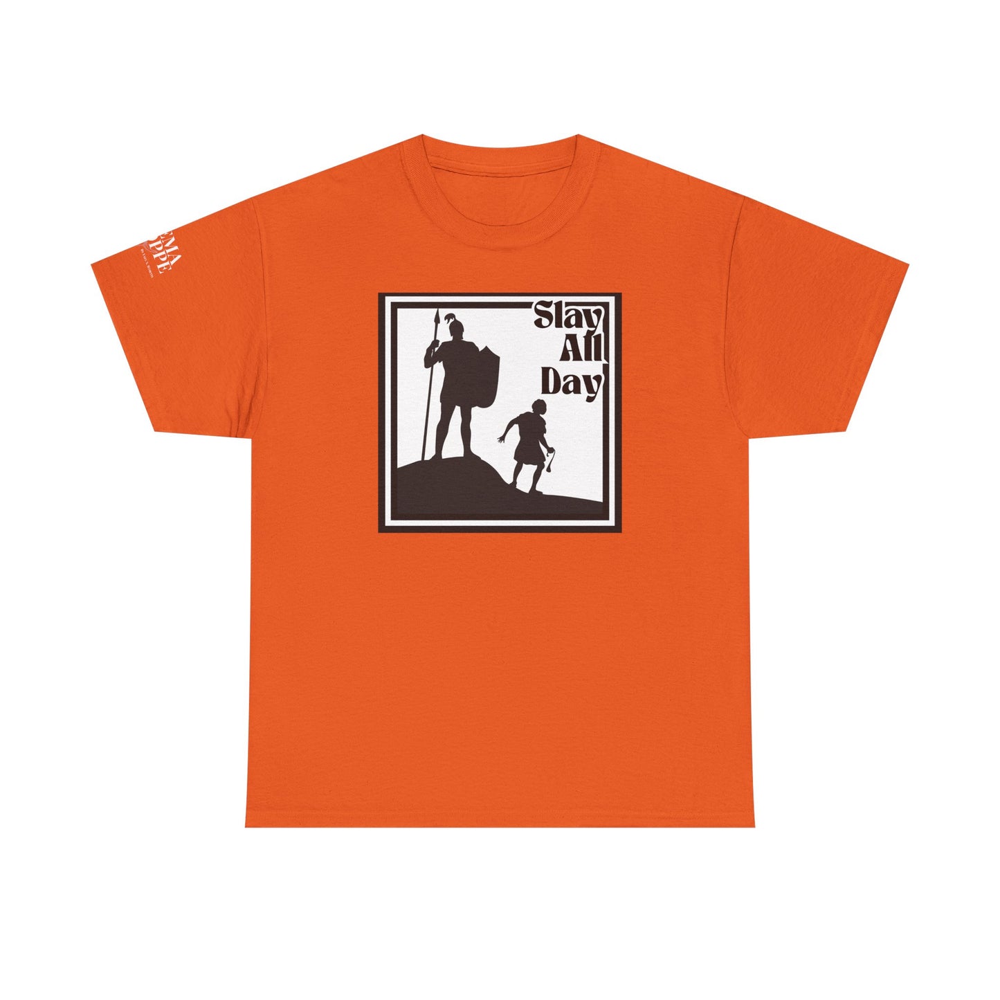 Slay All Day David and Goliath Unisex Heavy Cotton T-Shirt Biblical Humor Tee