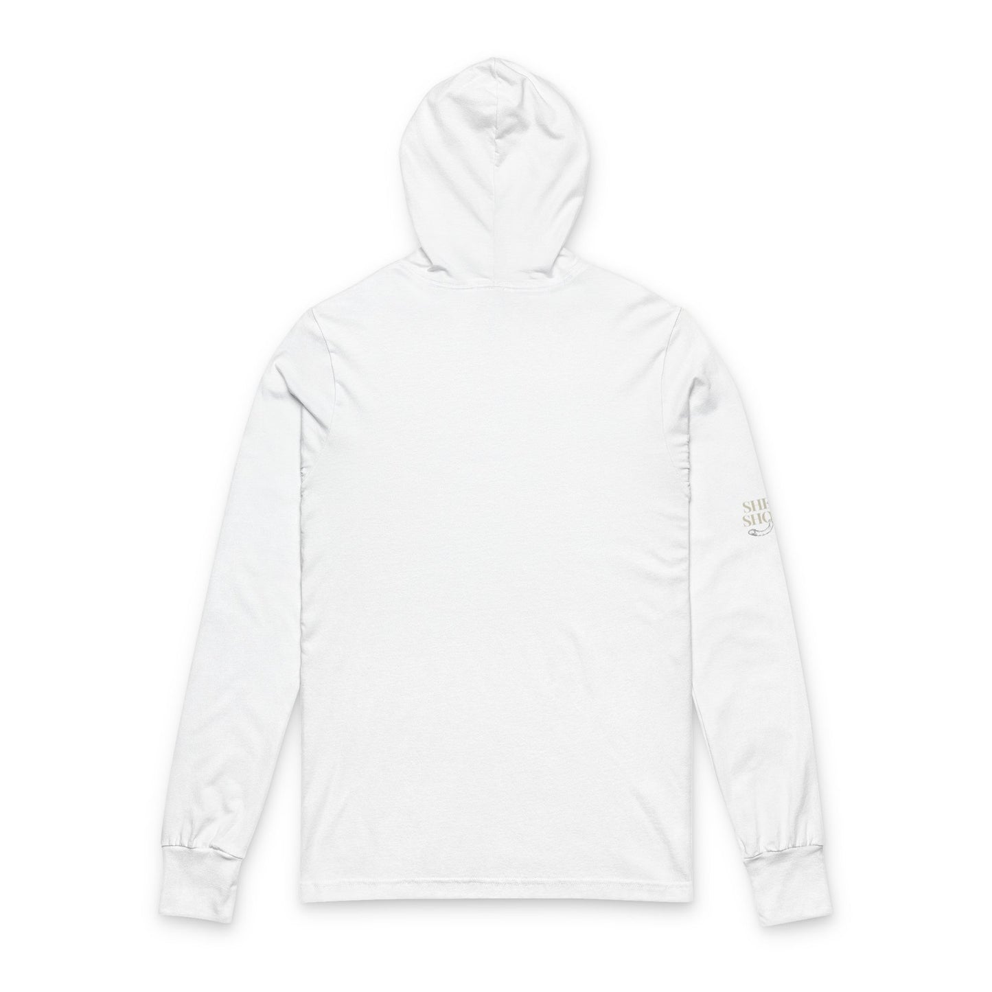 Shabbat Shalom Cotton Hooded Long Sleeve Tee — Retro Sunset Sabbath Shirt