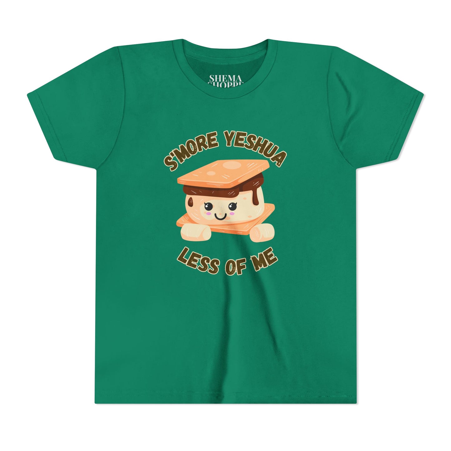 Youth T-Shirt - More Yeshua, Less of Me Shirt Cute S'mores for Sukkot