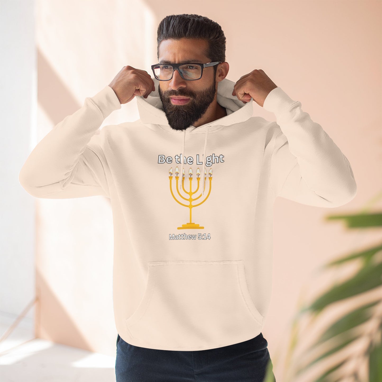 Be The Light Menorah Three-Panel Fleece Hoodie