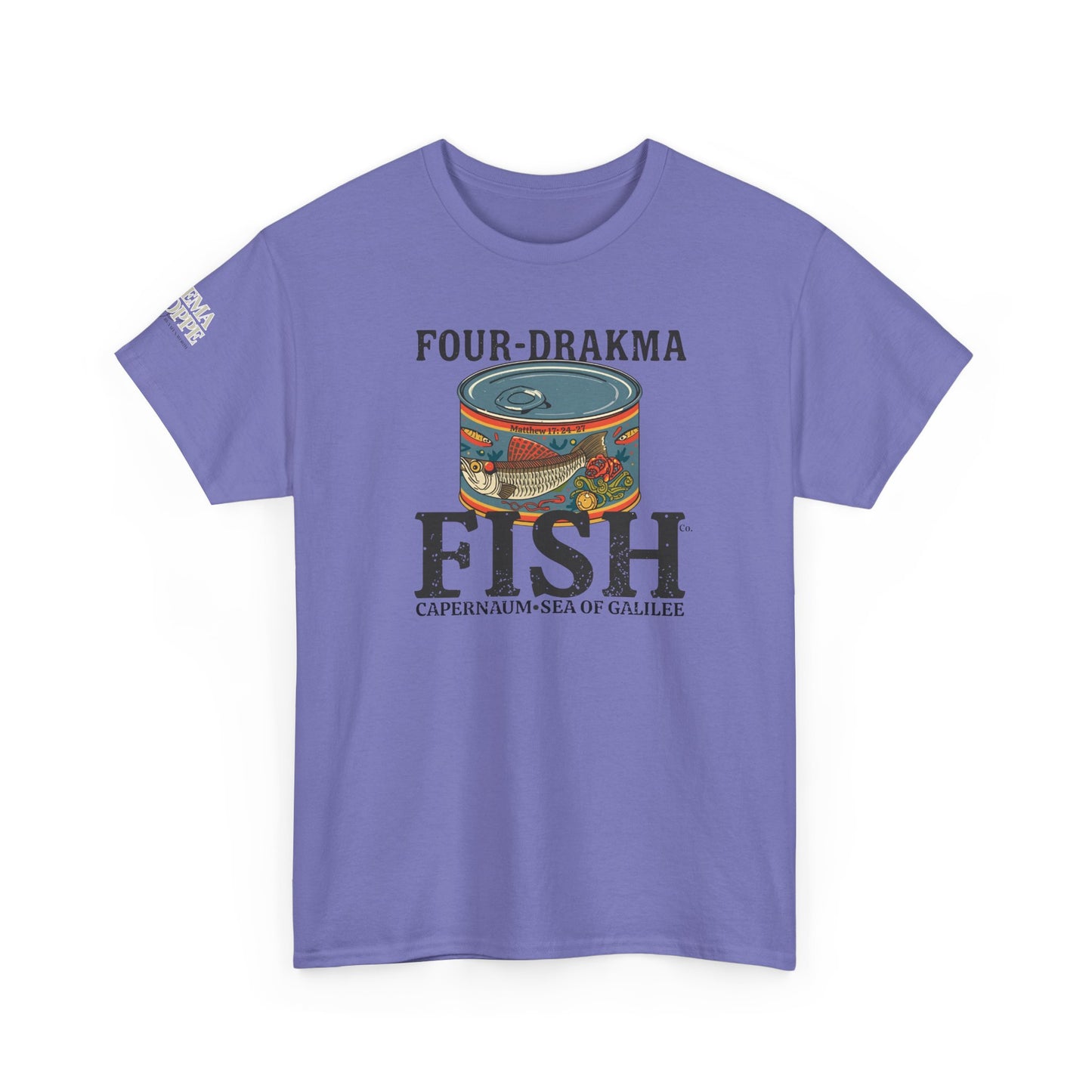 Vintage Four-Drachma Fish Co Matthew 17:24-27 Unisex Tee for Fishermen and Bible Enthusiasts
