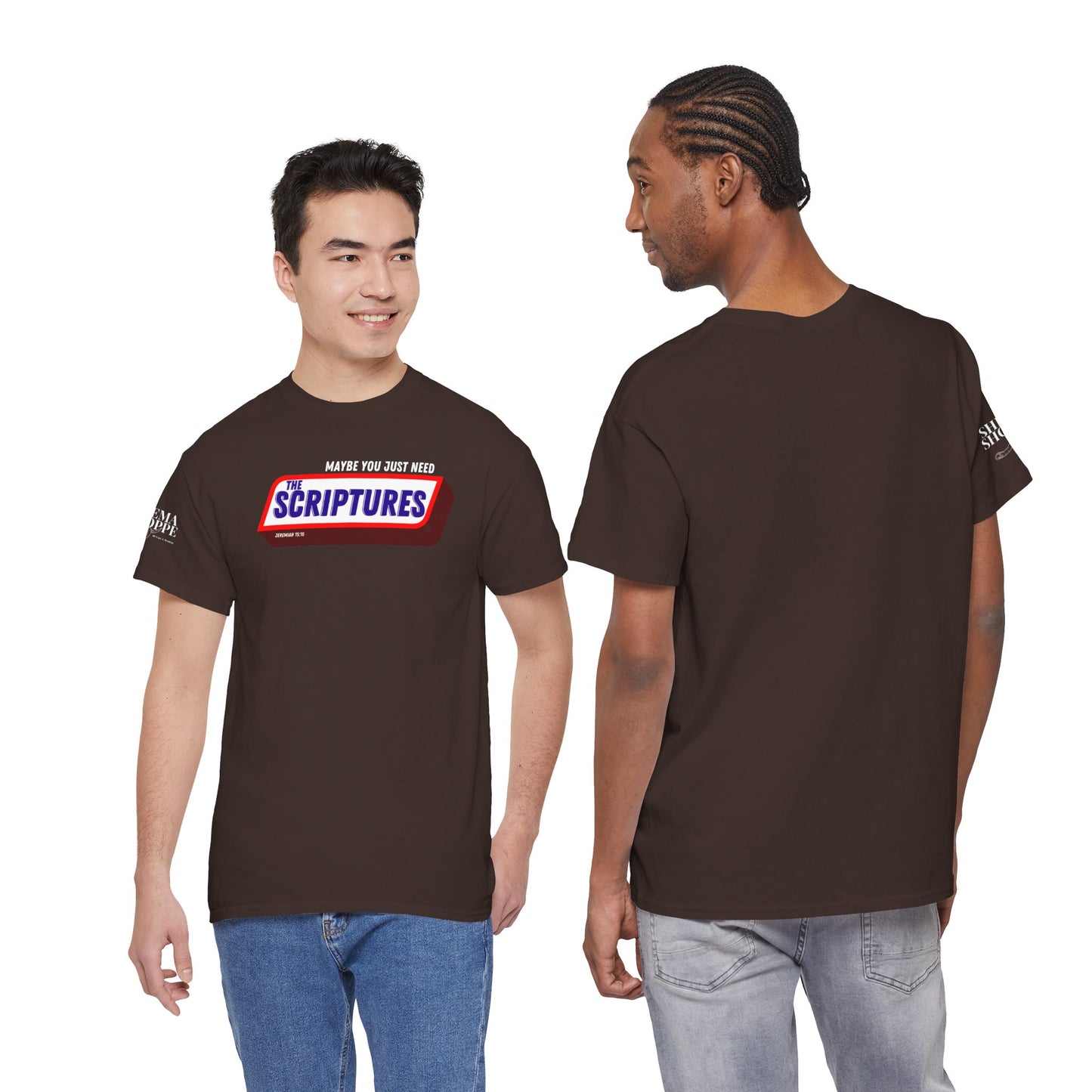 Scriptures Satisfy Heavy Cotton Tee Bible Humor