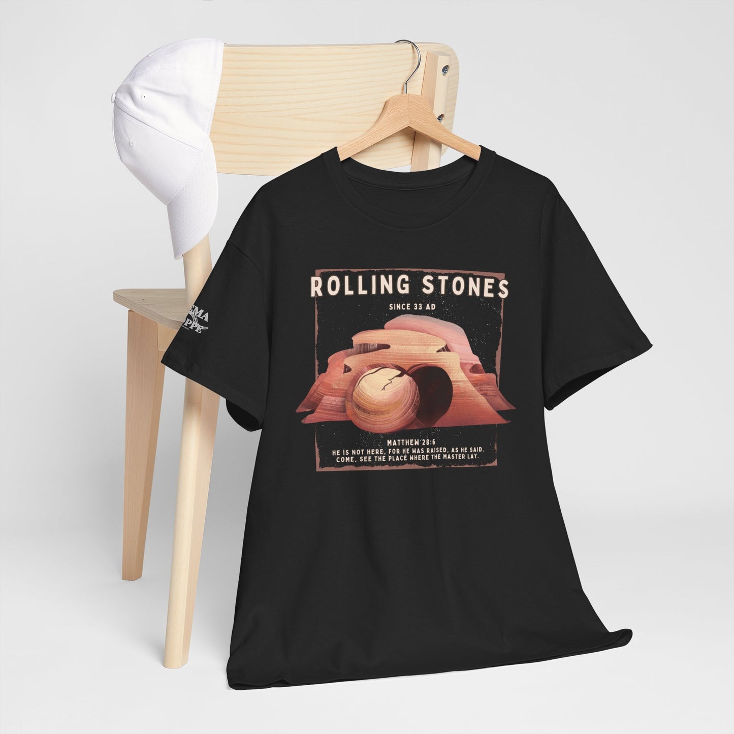 Rolling Stones Since 33 AD Biblical Graphic Tee — "Hebrew Hahas" Vintage Faith Shirt
