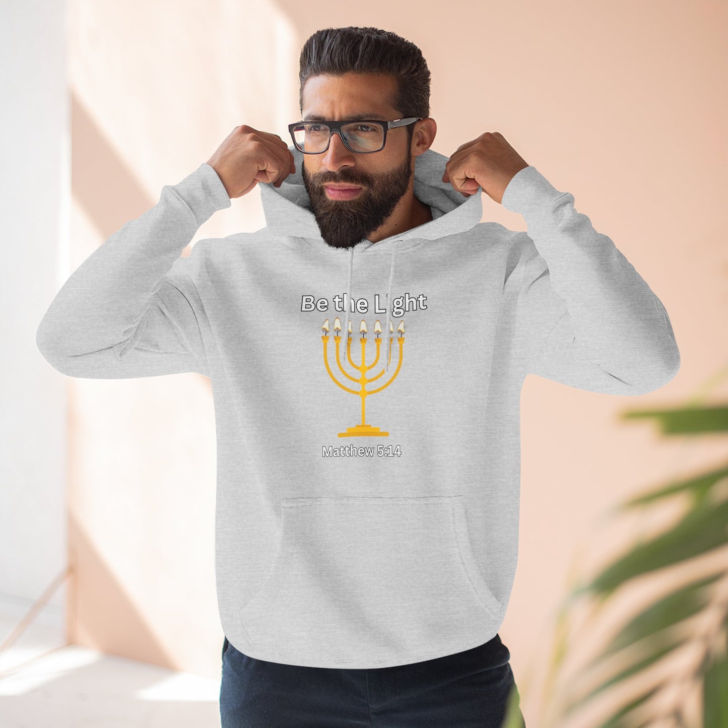 Be The Light Menorah Three-Panel Fleece Hoodie