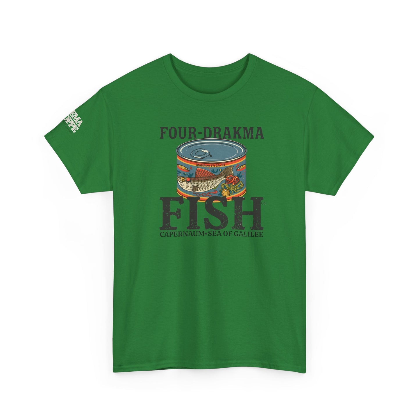 Vintage Four-Drachma Fish Co Matthew 17:24-27 Unisex Tee for Fishermen and Bible Enthusiasts