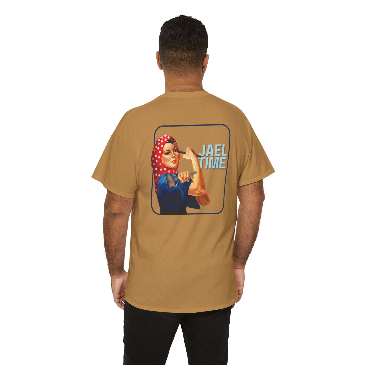 'Jael Time' Humorous Bible Story T-Shirt with Tent Peg and Hammer Design Cotton Tee