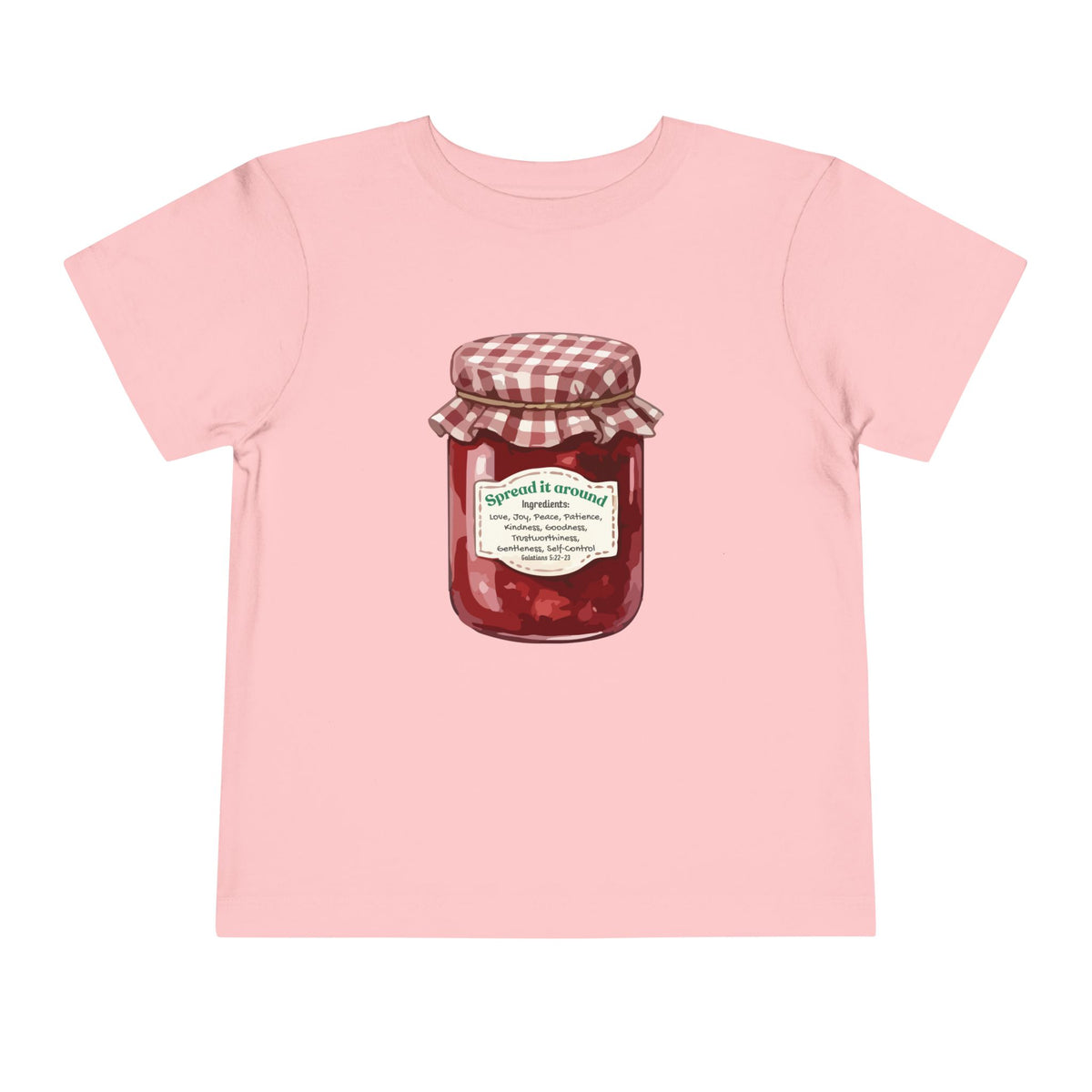 Fruit Of The Spirit "Spread it around" Jam Jar Toddler Tee — Cute Fruit Preserves Graphic Shirt For Bible Kids