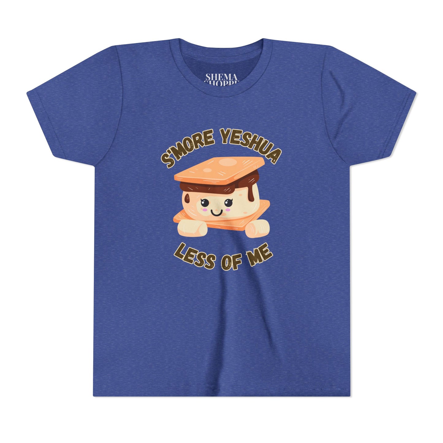 Youth T-Shirt - More Yeshua, Less of Me Shirt Cute S'mores for Sukkot