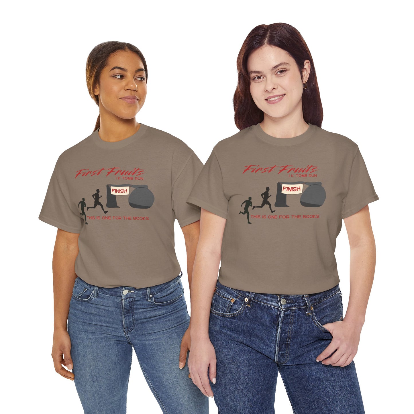 First Fruits 1k Tomb Run Unisex Tee - Funny Biblical Design