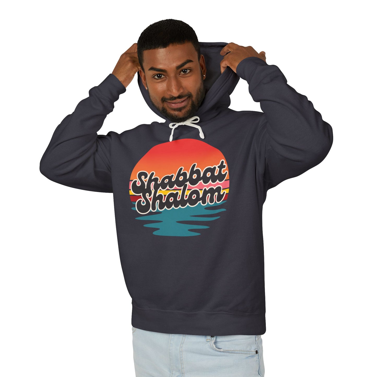 Shabbat Shalom Hoodie, Lightweight Hooded Sweatshirt, Unisex Spiritual Apparel, Torah Life, Cozy Shabbat Wear