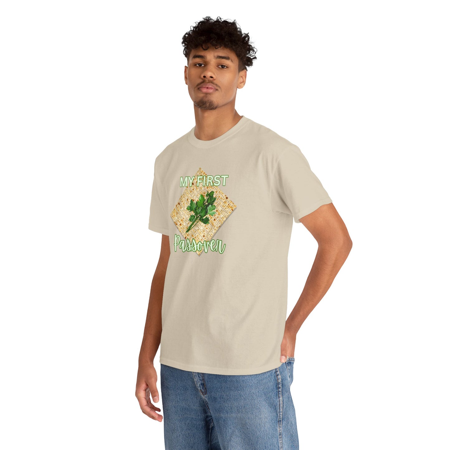 Adults My First Passover T‑Shirt — Seder Matzo & Parsley Pesach Tee