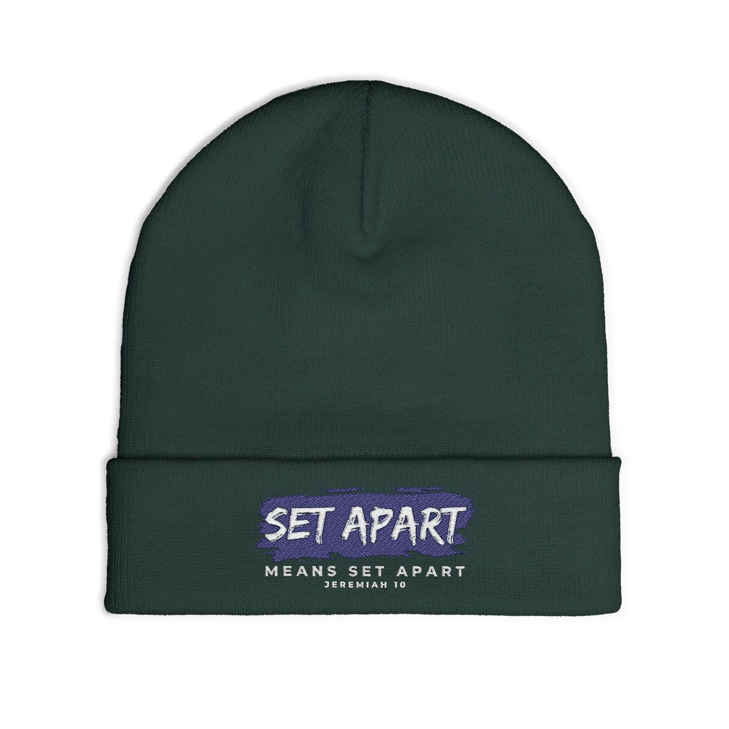 Embroidered Knit Beanie - Set Apart Jeremiah 10 Inspiration