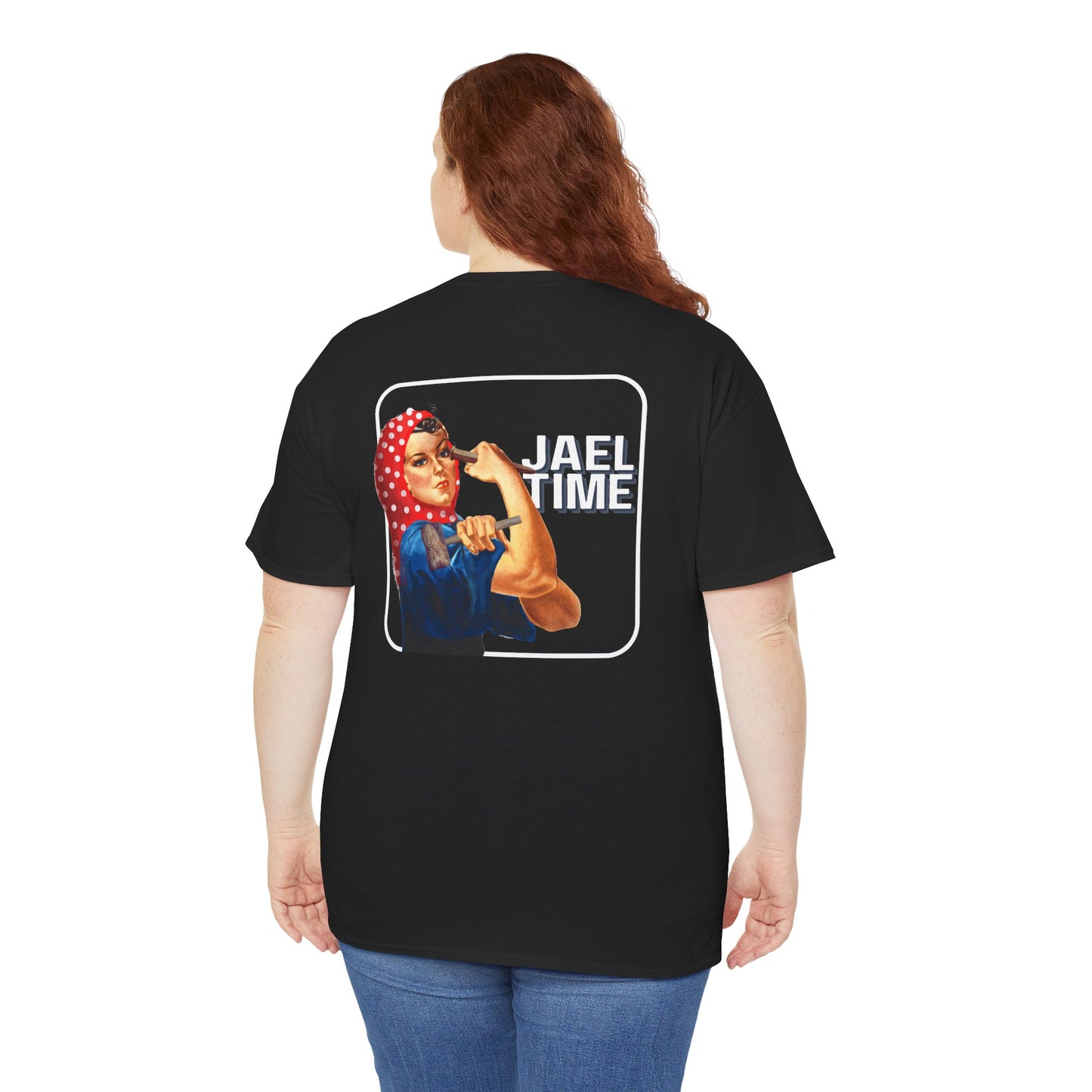 'Jael Time' Humorous Bible Story T-Shirt with Tent Peg and Hammer Design Cotton Tee