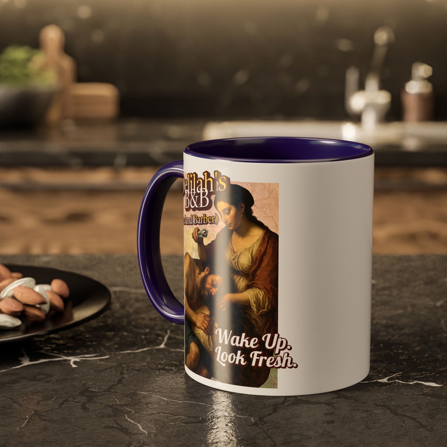 Funny Vintage Sampson Delilah's B&B Coffee Mug