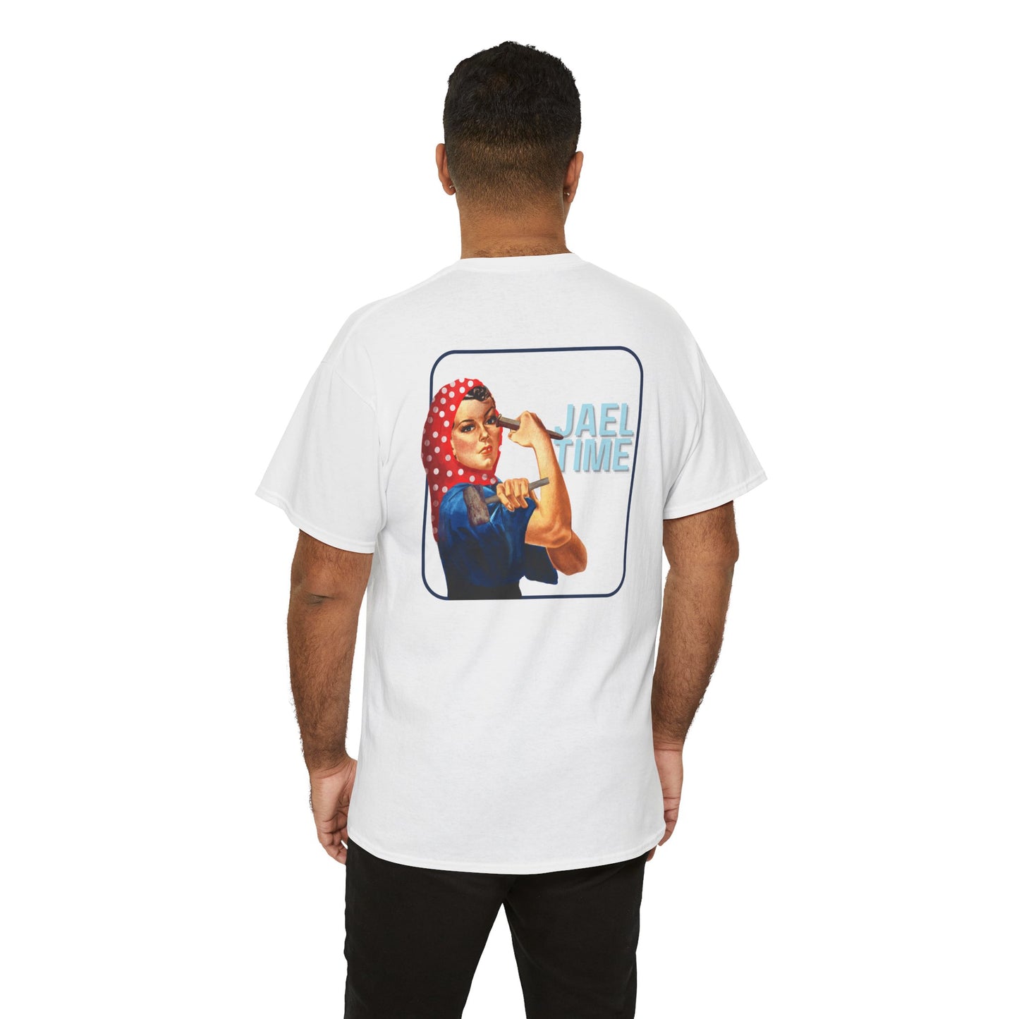 'Jael Time' Humorous Bible Story T-Shirt with Tent Peg and Hammer Design Cotton Tee