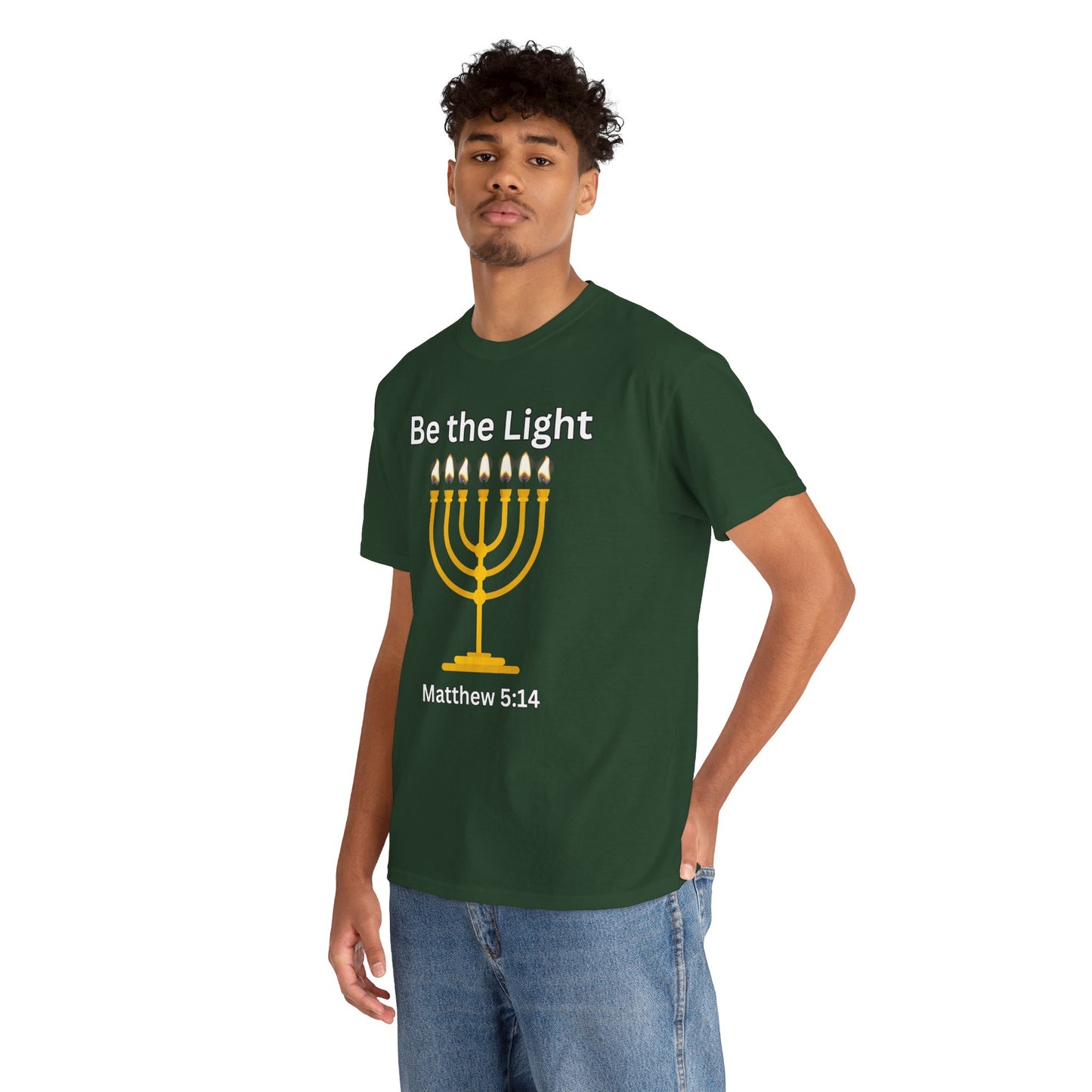 Be the Light Menorah: Unisex Heavy Cotton Tee Matthew 5:14