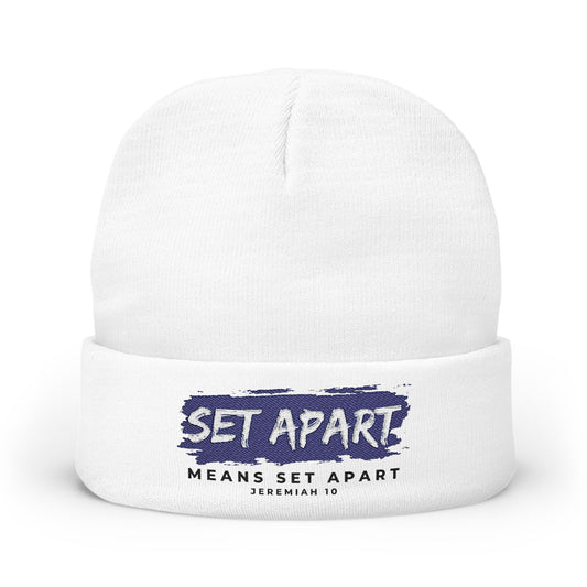Embroidered Knit Beanie – "Set Apart"