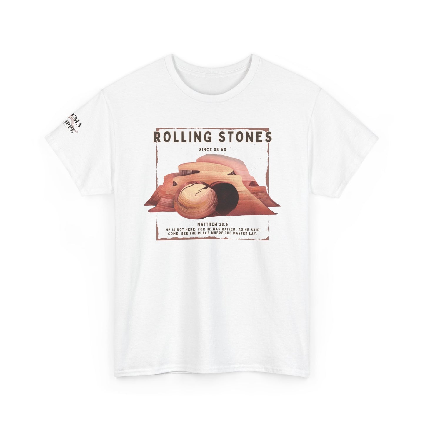 Rolling Stones Since 33 AD Biblical Graphic Tee — "Hebrew Hahas" Vintage Faith Shirt