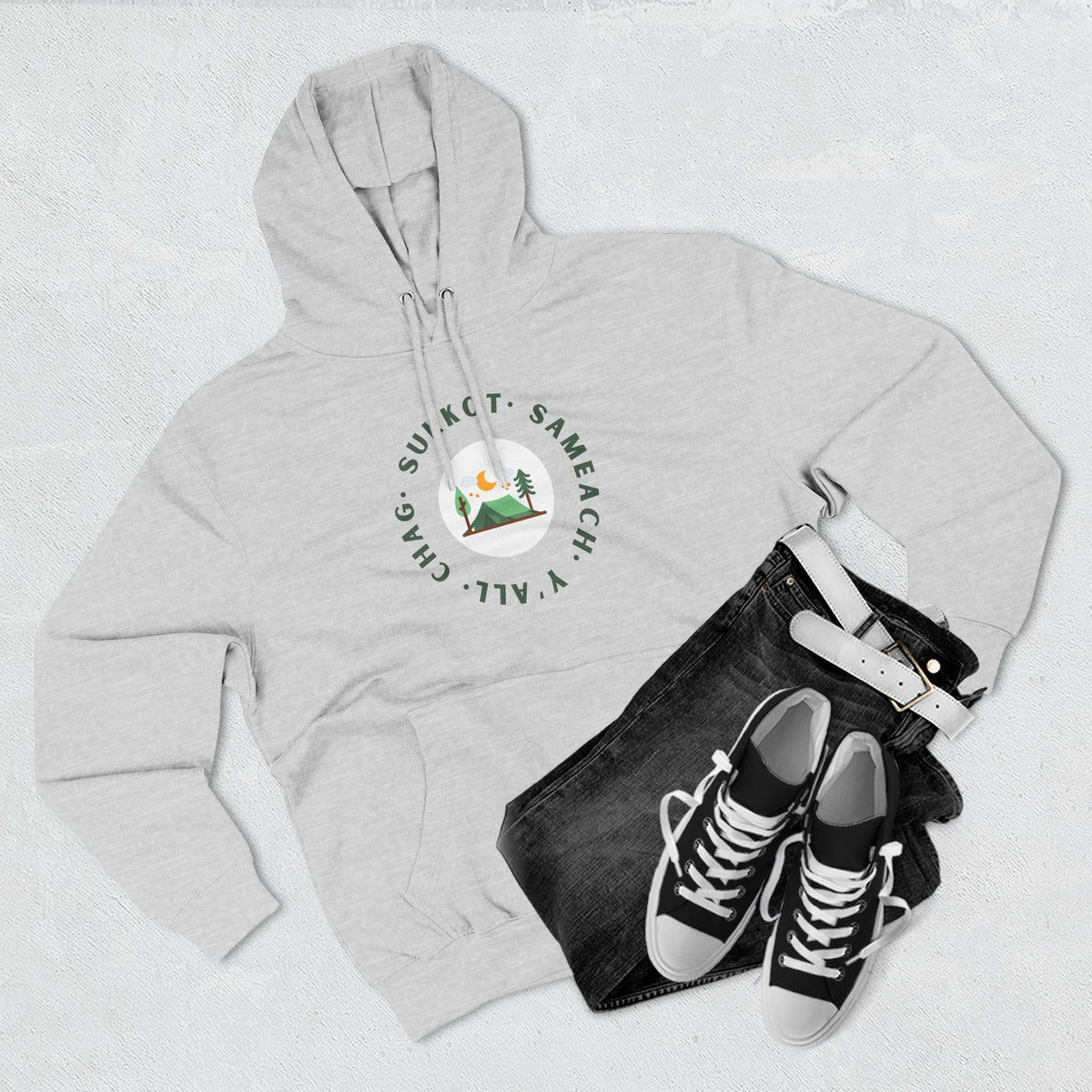Chag Sukkot Three-Panel Fleece Hoodie