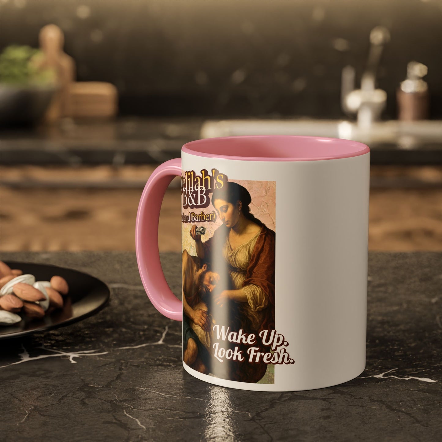 Funny Vintage Sampson Delilah's B&B Coffee Mug