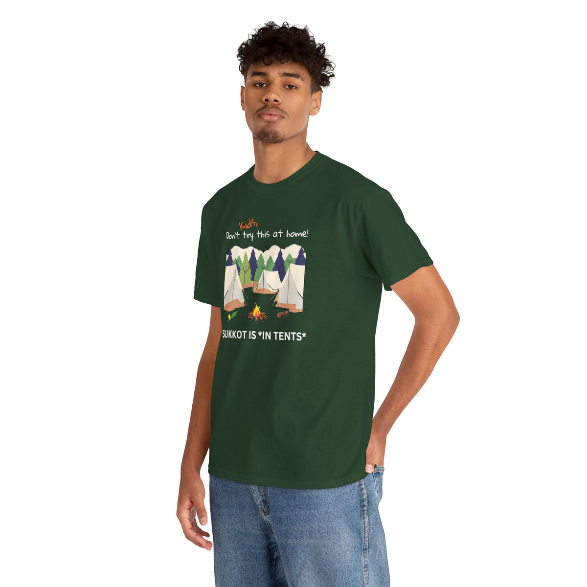 Kids, Don't Try This At Home Sukkot Shirt (dark colors)