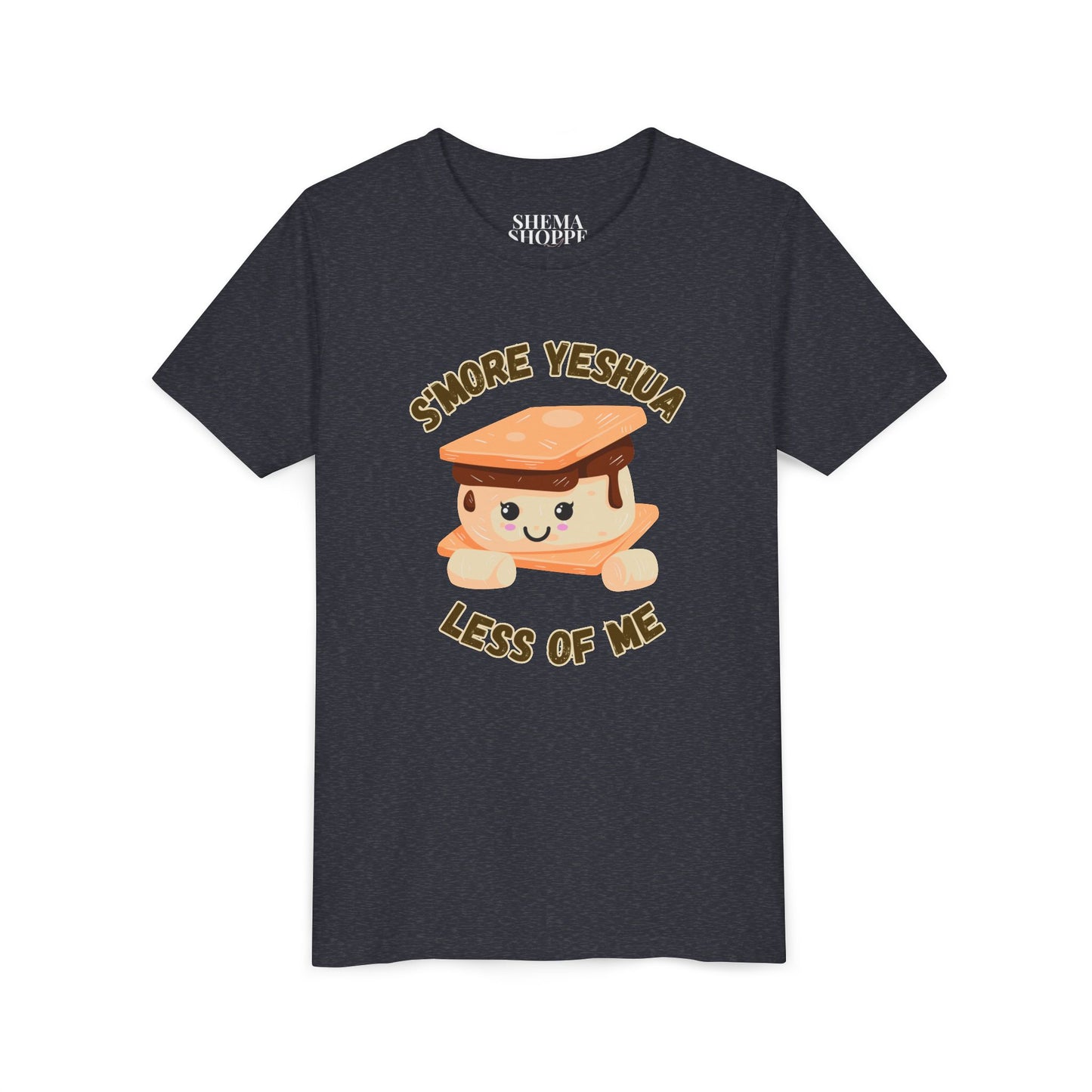 Youth T-Shirt - More Yeshua, Less of Me Shirt Cute S'mores for Sukkot