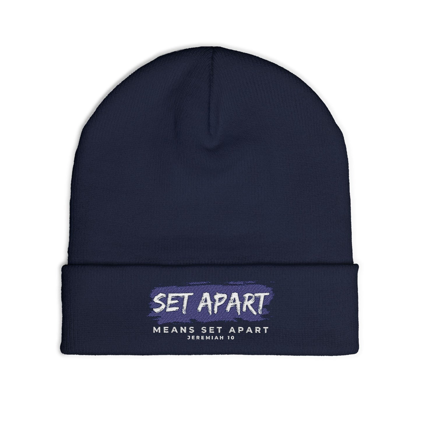 Embroidered Knit Beanie - Set Apart Jeremiah 10 Inspiration