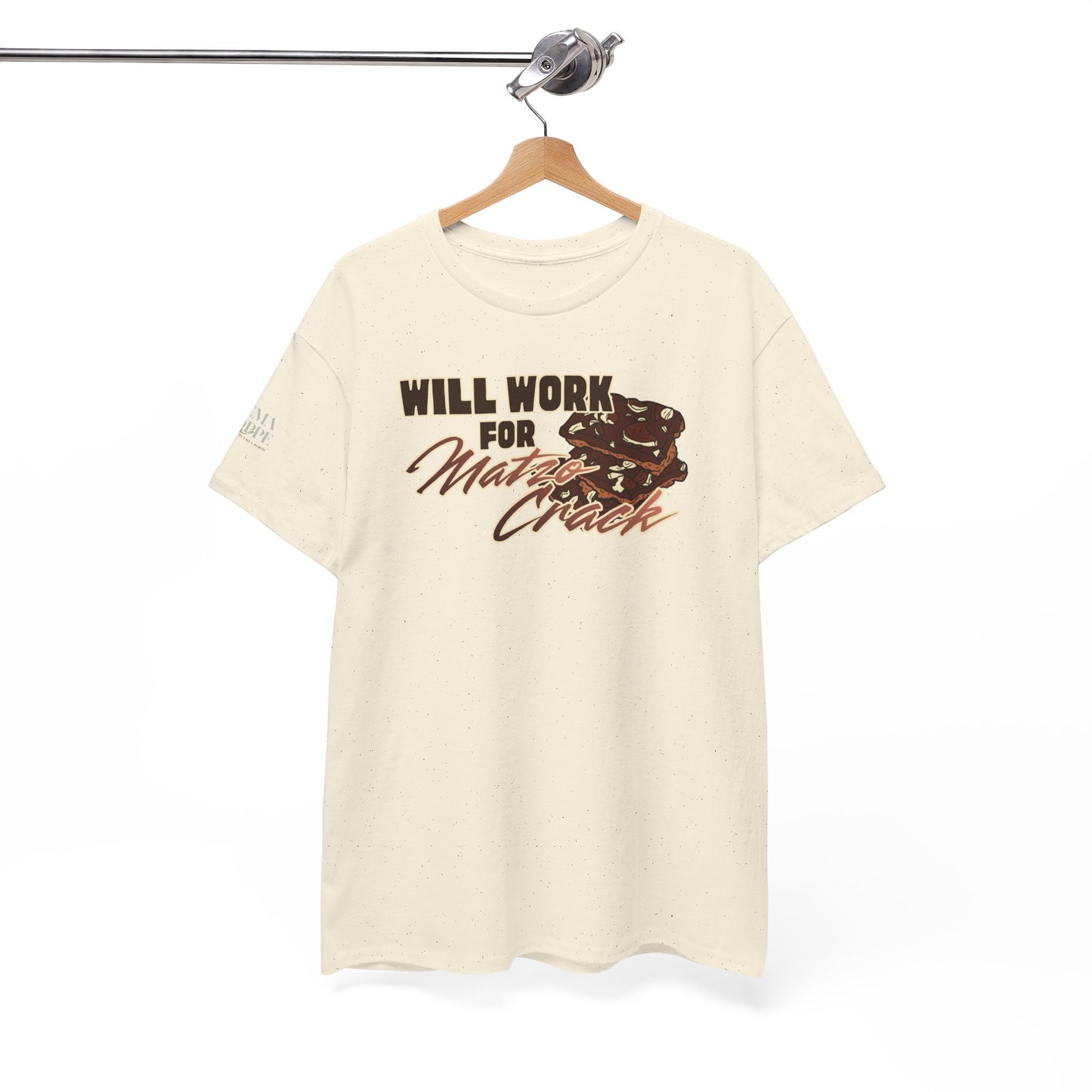 Will Work for Matzo Crack Funny Passover Unleavened Bread T‑Shirt