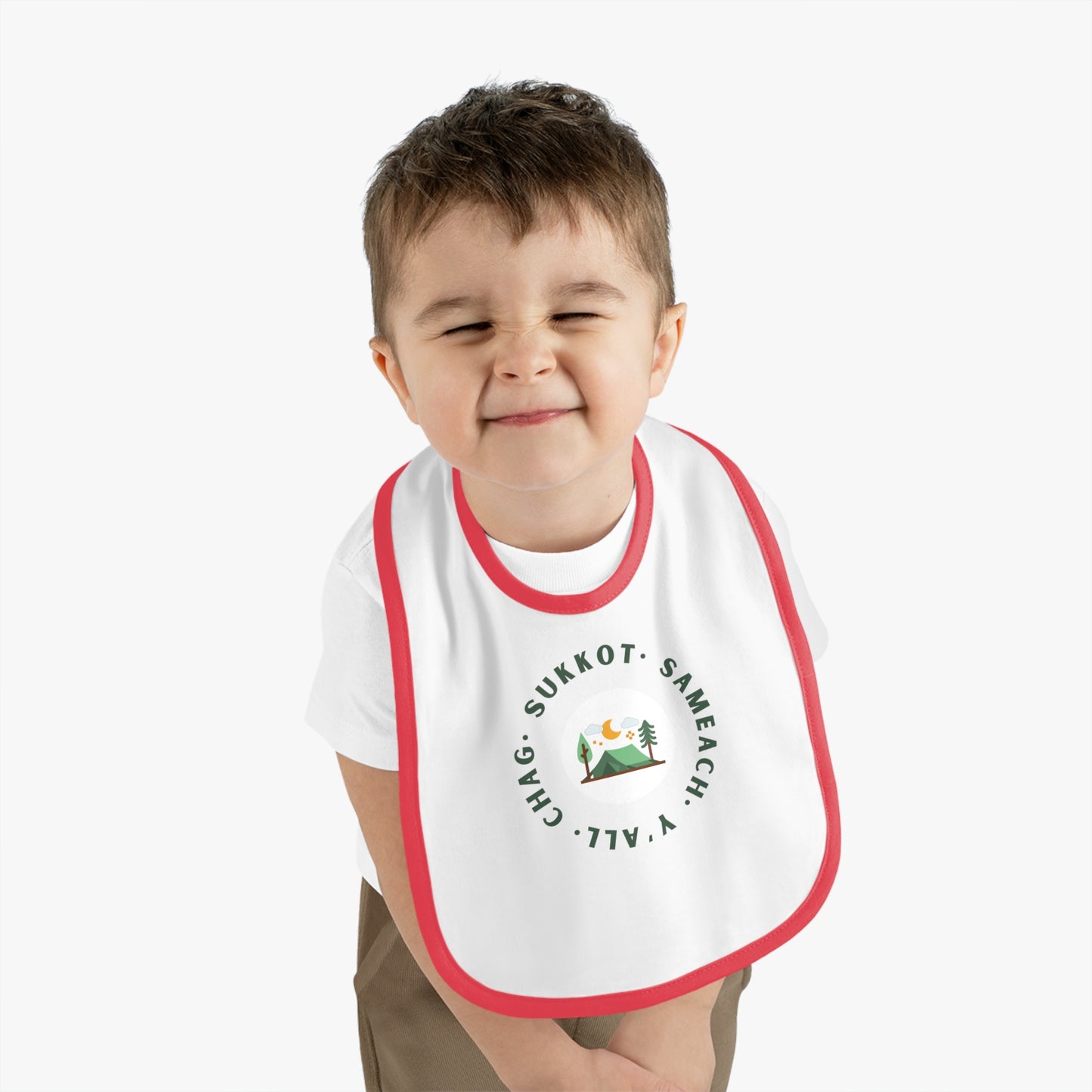 Chag Sukkot Y'all Baby Contrast Trim Jersey Bib