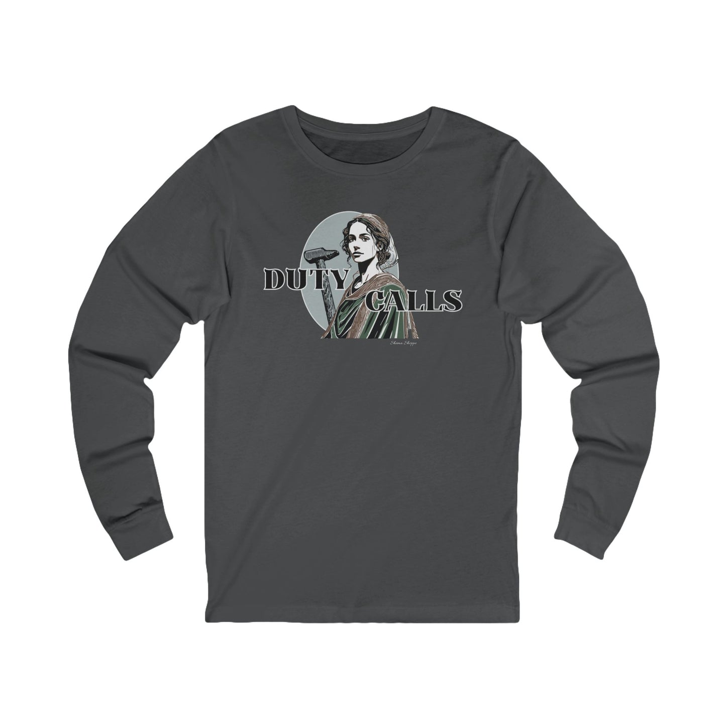 Duty Calls Long Sleeve Tee — Vintage Woman Graphic