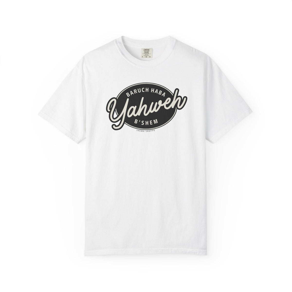 Cotton Tee Baruch Haba B'Shem Yahweh Unisex Garment-Dyed T-shirt