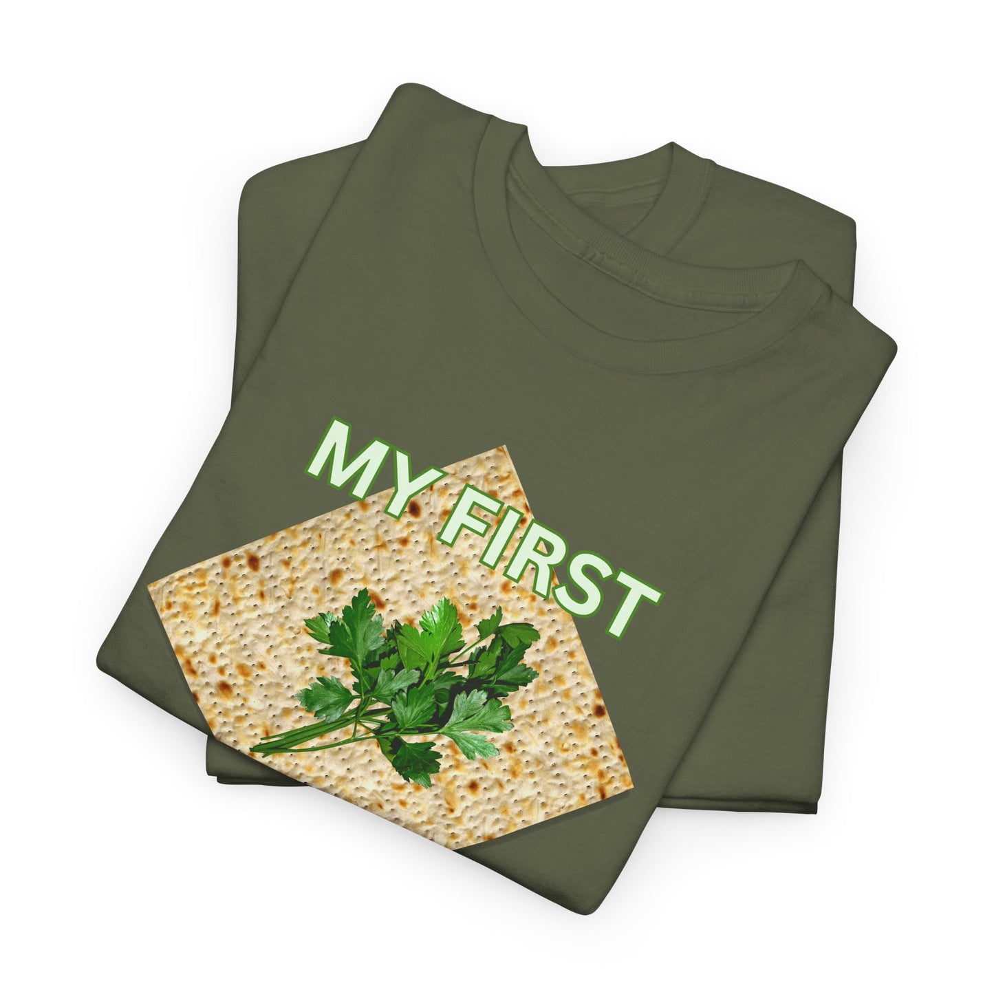 Adults My First Passover T‑Shirt — Seder Matzo & Parsley Pesach Tee