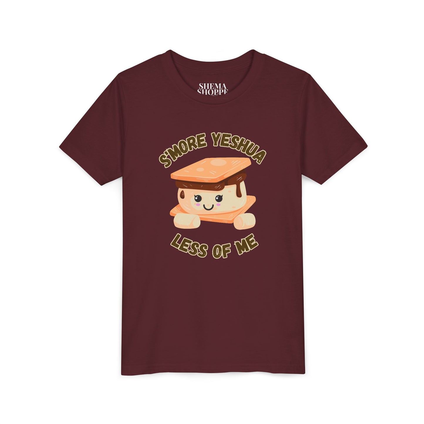 Youth T-Shirt - More Yeshua, Less of Me Shirt Cute S'mores for Sukkot