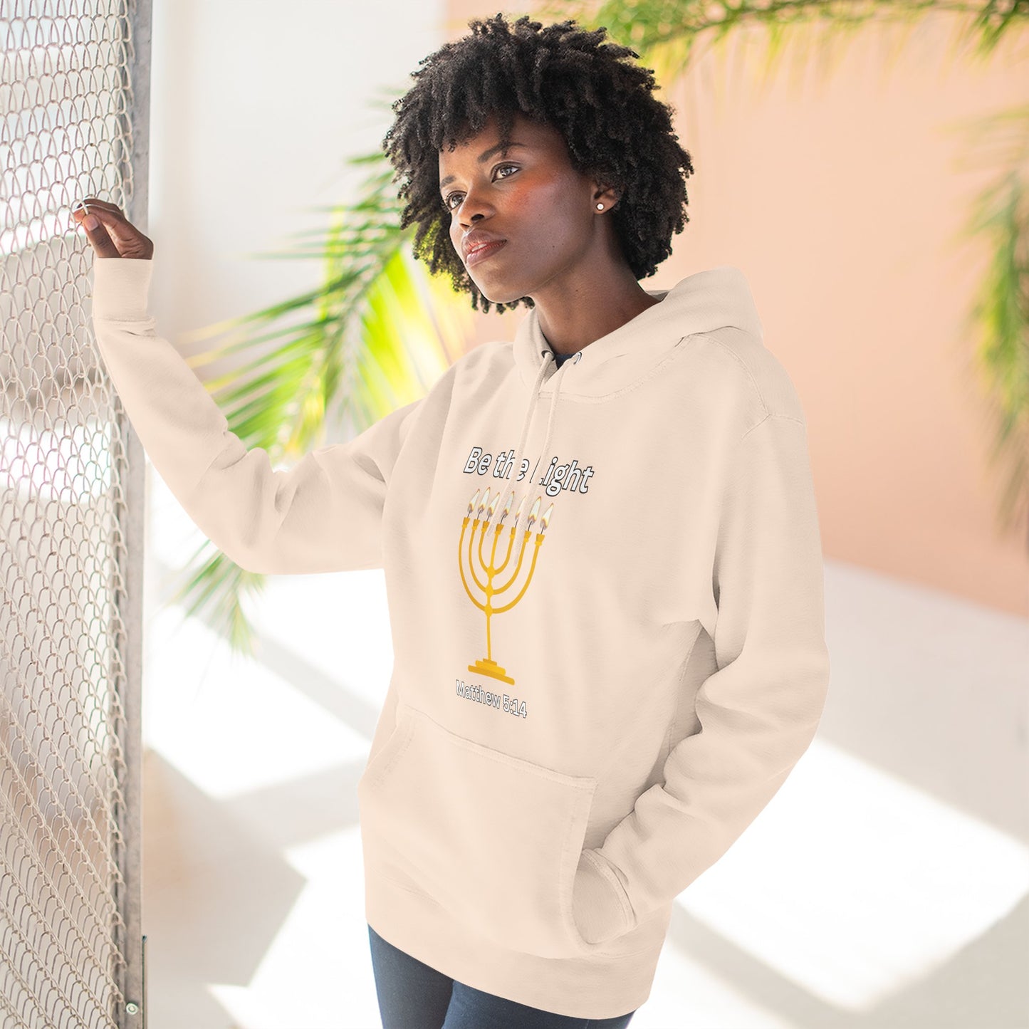 Be The Light Menorah Three-Panel Fleece Hoodie