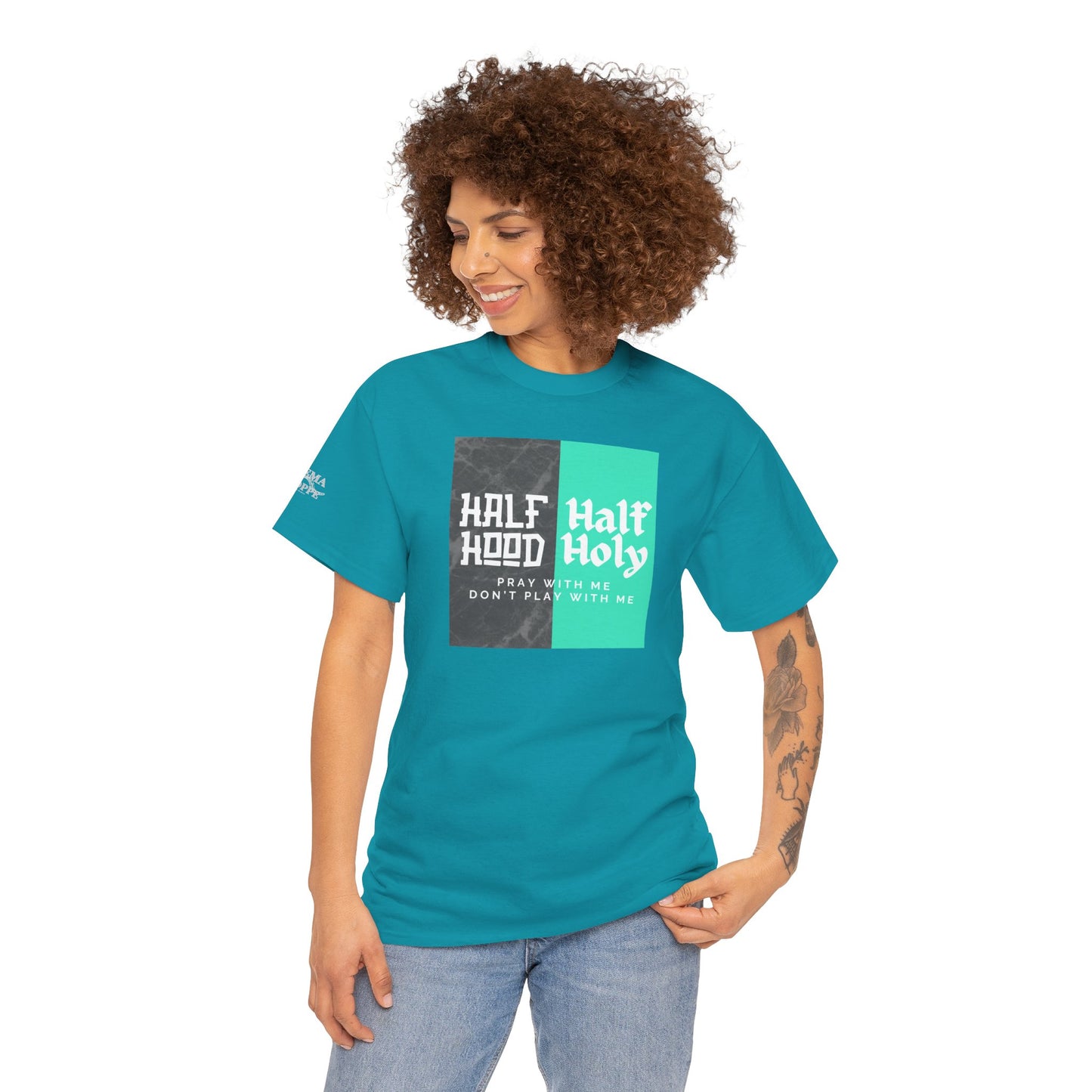 Half Hood/Half Holy Unisex Heavy Cotton Tee