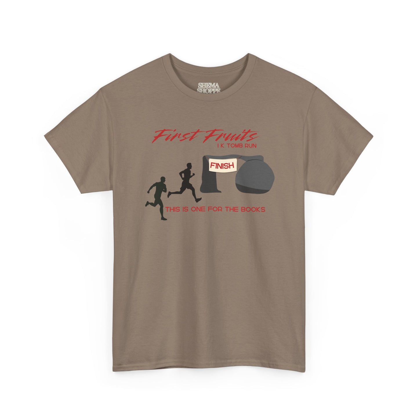 First Fruits 1k Tomb Run Unisex Tee - Funny Biblical Design