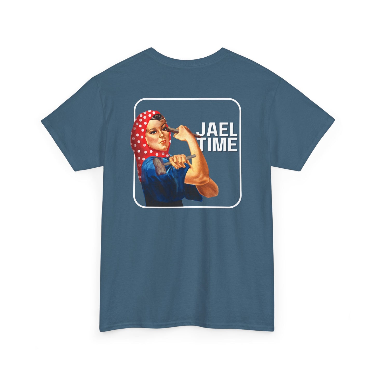 'Jael Time' Humorous Bible Story T-Shirt with Tent Peg and Hammer Design Cotton Tee