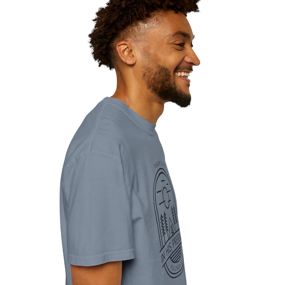 In His Presence T-Shirt — Psalm 16:11 Bible Verse Nature Comfort Colors Cotton Shirt