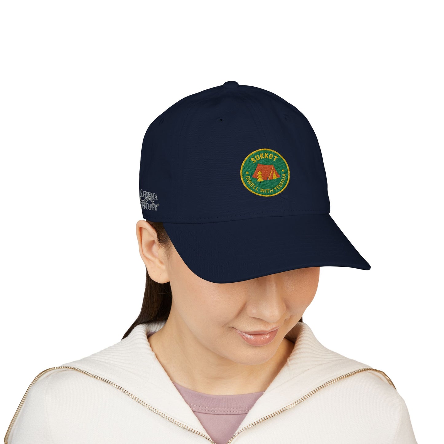 Organic Embroidered Sukkot With Yeshua Baseball Cap — Green Tent Patch