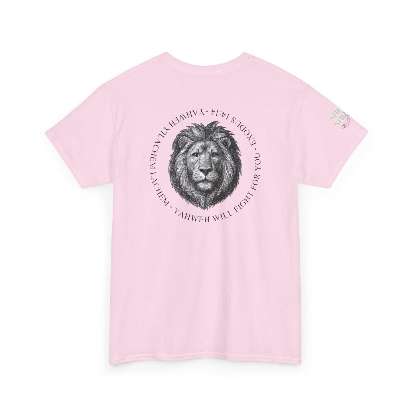 Hebrew Lion Tee — "Yahweh Yilachem Lachem" Inspirational Scripture Shirt Exodus 14:14